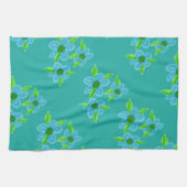 Linge De Cuisine Décoratif Turquoise Flowé (Horizontal)
