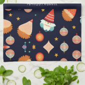 Linge De Cuisine Décorations de Noël du Père Noël Motif rétro (Plié)