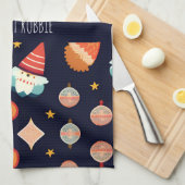 Linge De Cuisine Décorations de Noël du Père Noël Motif rétro (Quart Plié)