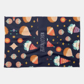 Linge De Cuisine Décorations de Noël du Père Noël Motif rétro (Horizontal)