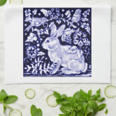 Linge De Cuisine Dedham Blue Rabbit, Classic Blue & White Design (Plié)