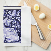 Linge De Cuisine Dedham Blue Rabbit, Classic Blue & White Design (Quart Plié)