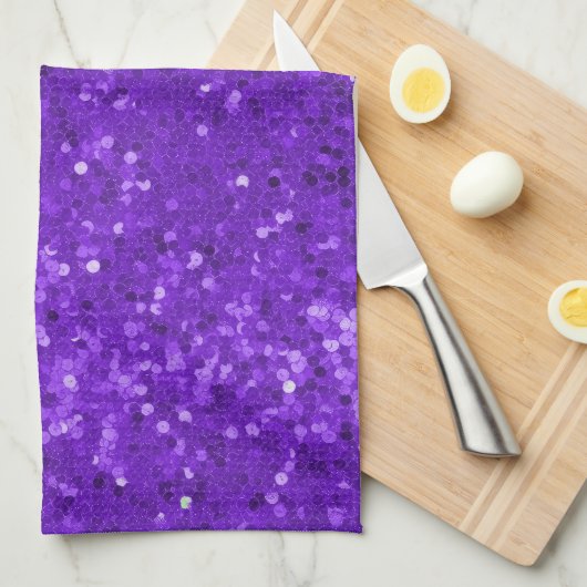 Linge De Cuisine Deep Purple Glam Faux Glitter Pattern (Quart Plié)