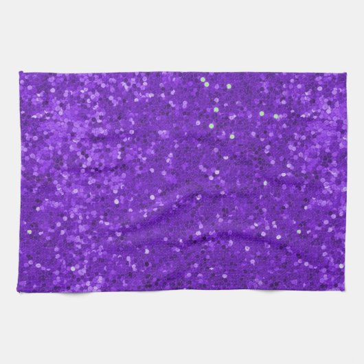 Linge De Cuisine Deep Purple Glam Faux Glitter Pattern (Horizontal)