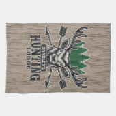 Linge De Cuisine Deer Elk Hunter AJOUTER NOM Bow Hunter Lodge Cabin (Horizontal)