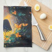 Linge De Cuisine Déesse de la forêt enchantée avec papillons (5) (Quart Plié)