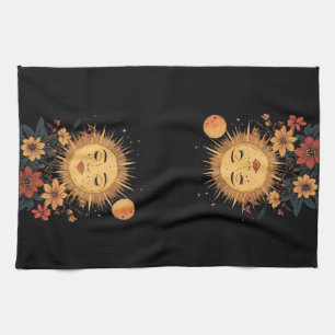 Linge De Cuisine Déesse solaire céleste avec fleurs florissantes