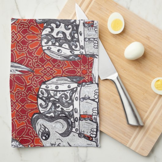 Linge De Cuisine Défilé 3 d'éléphant (Quart Plié)