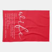 Linge De Cuisine Définition de femme Élégant Script Amour Cœur Roug (Horizontal)