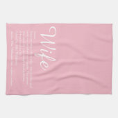 Linge De Cuisine Définition de femme Élégant Script Girly Rose amus (Horizontal)