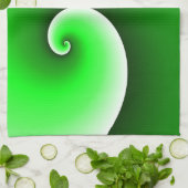 Linge De Cuisine Dégradé en spirale vert blanc (Plié)