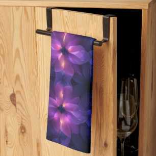 Linge De Cuisine Dégradé Fusion Violet Rose Abstrait Foncé