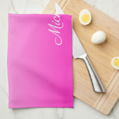 Linge De Cuisine dégradé personnalisé à deux tons foncé rose chaud (Quart Plié)