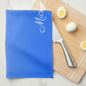 Linge De Cuisine dégradé personnalisé ombre électrique bleu (Quart Plié)