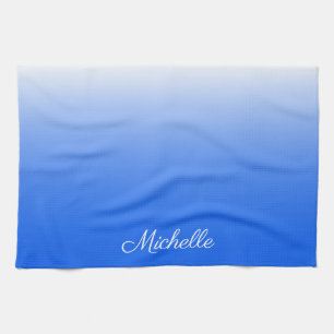 Linge De Cuisine dégradé personnalisé ombre électrique bleu