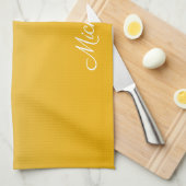 Linge De Cuisine dégradé personnalisé ombre jaune (Quart Plié)