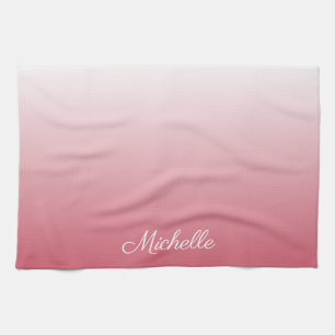 Linge De Cuisine dégradé personnalisé ombre rose saumon
