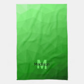 Linge De Cuisine Dégradé vert clair géométrie motif maille Monogram (Vertical)