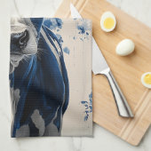 Linge De Cuisine Delft Blue Cow - Un hommage artistique intemporel (Quart Plié)