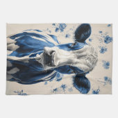 Linge De Cuisine Delft Blue Cow - Un hommage artistique intemporel (Horizontal)