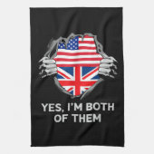 Linge De Cuisine Demi-Américain Moitié Anglais USA Angleterre Drape (Vertical)