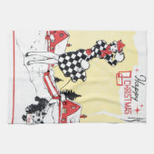 Linge De Cuisine demoiselle de Noël rétro (Horizontal)