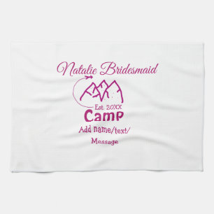 Linge De Cuisine Demoiselle d'honneur de camp rose ajouter nom date