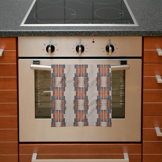 Linge De Cuisine Denim Taupe Moderne et Rouille