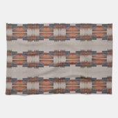 Linge De Cuisine Denim Taupe Moderne et Rouille (Horizontal)