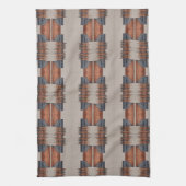 Linge De Cuisine Denim Taupe Moderne et Rouille (Vertical)