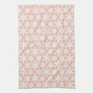 Linge De Cuisine Dentelle antique - blanc et pêche
