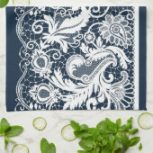 Linge De Cuisine Dentelle blanche 2 (Plié)