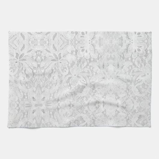 Linge De Cuisine Dentelle blanche tombante (Horizontal)