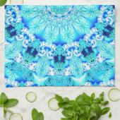 Linge De Cuisine Dentelle d'Aqua, mandala sensible et abstrait (Plié)
