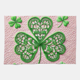 Linge De Cuisine Dentelle de coquette florale shamrock Saint Patric