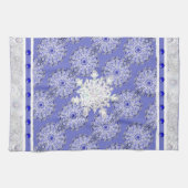 Linge De Cuisine Dentelle en céramique Bleu de Grèce & flocon de ne (Horizontal)