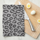 Linge De Cuisine Dentelle nette noire avec le motif de léopard sur (Quart Plié)