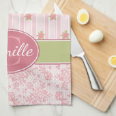 Linge De Cuisine Dentelle personnalisée et jardin anglais (Quart Plié)