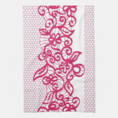 Linge De Cuisine Dentelle rouge (Vertical)