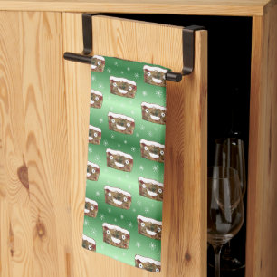 Linge De Cuisine Déplaisant Noël Fruitcake Motif Rouge