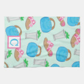 Linge De Cuisine Derby Mint Julep Preppy Monogramme (Horizontal)