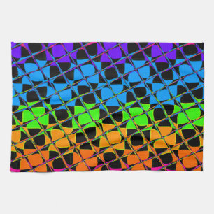 Linge De Cuisine Dernière Motif Arc-en-ciel à Carreaux Coloré et Br