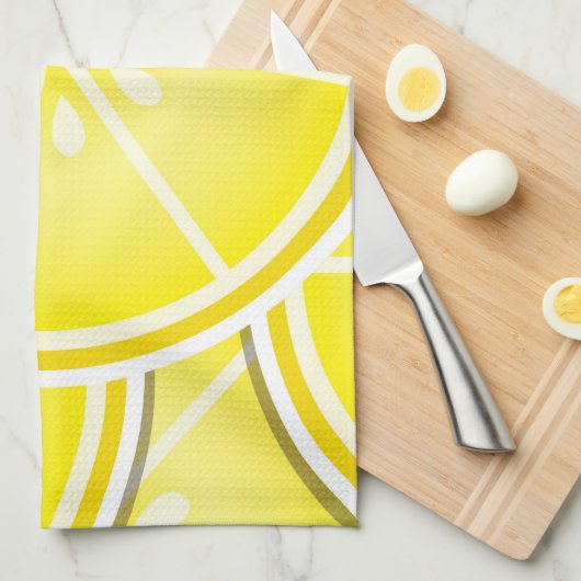 Linge De Cuisine Des coins de citron funky ! (Quart Plié)