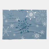 Linge De Cuisine Des flocons de neige sur un arrière - plan bleu (Horizontal)