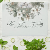 Linge De Cuisine Des lapins mignons dans une couronne d'hiver flora (Plié)