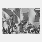 Linge De Cuisine Des rayures grises sur une image noire et percée (Horizontal)