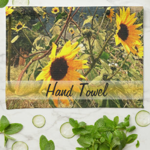 Linge De Cuisine Des tournesols personnalisés avant les nuages de