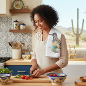 Linge De Cuisine Desert Spirit, Roadrunner en Aquarelle