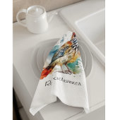 Linge De Cuisine Desert Spirit, Roadrunner en Aquarelle, coutume