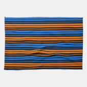 Linge De Cuisine Design à rayures verticales bleu orange bleu (Horizontal)